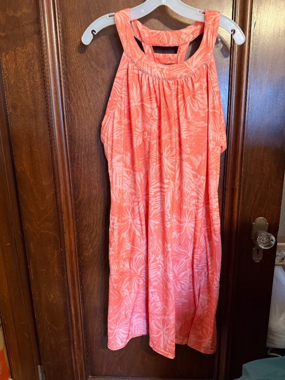 Zeroxposur orange palm leaf print athletic dress